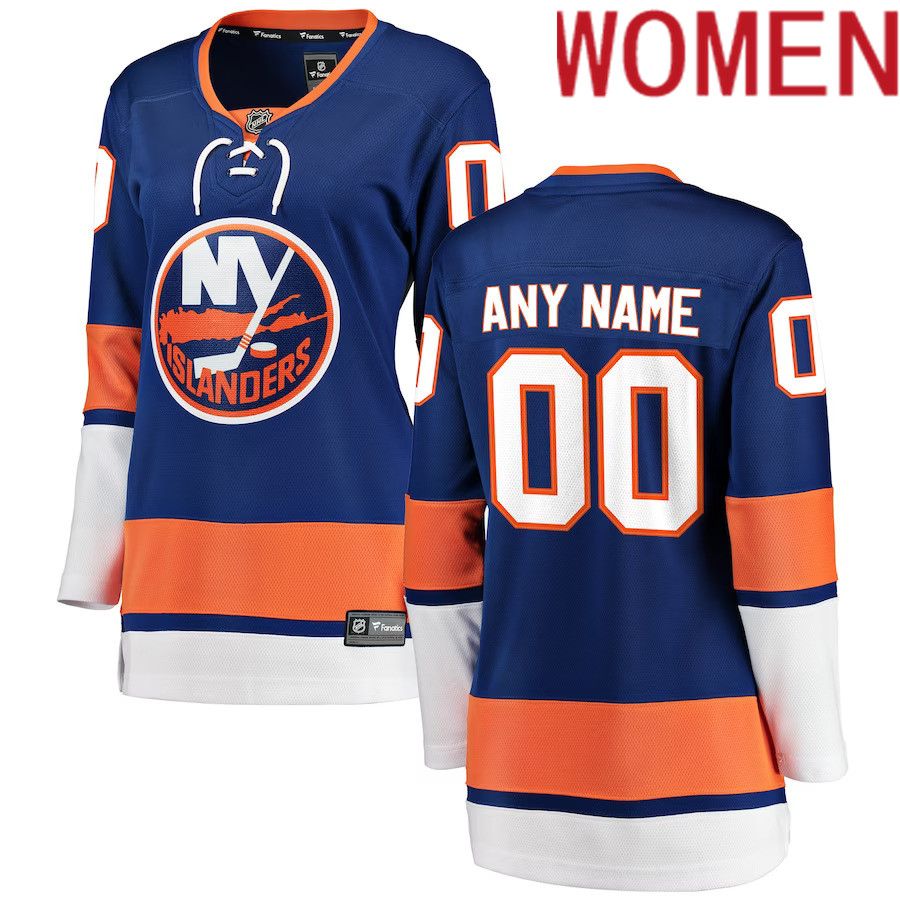 Women New York Islanders Fanatics Branded Blue Home Breakaway Custom NHL Jersey->women nhl jersey->Women Jersey